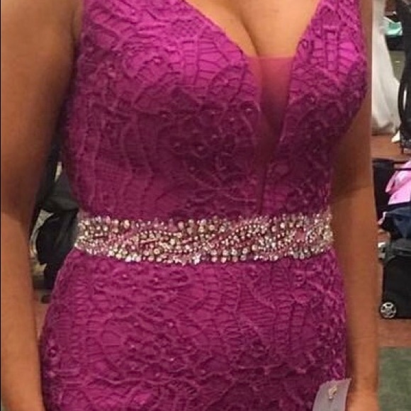 Alyce lace dress fuchsia - Picture 2 of 4